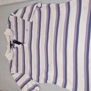 Brooks Brothers White and Purple Polo XL